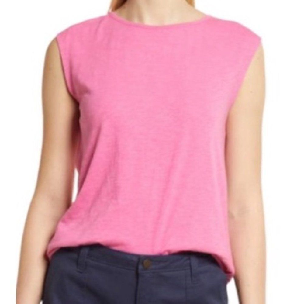 Caslon Tie Back Cap Sleeve Top Pink NEW